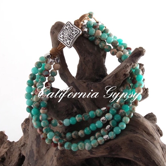 Natural Chrysocolla Bohemian Bracelet - Picture 3 of 3